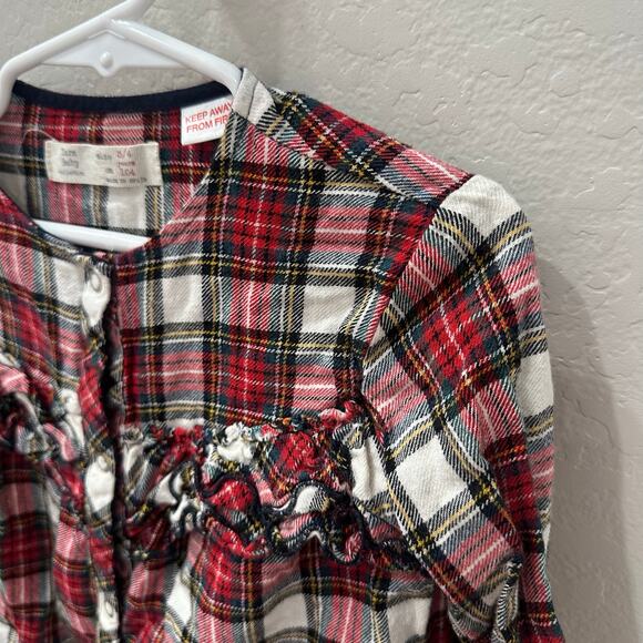 Zara Christmas Plaid Ruffle Tunic - Picture 2 of 6